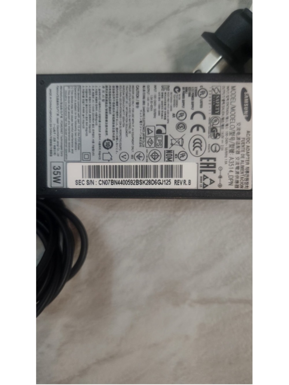 Samsung A3514_DPN 35W AC Adapter 14V 2.5A Power Supply Charger Black - Picture 3 of 4